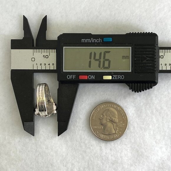 VTG Sterling Silver 925 Southwest Round Chrysocolla Split Shank Ring Sz 7.25 - Picture 13 of 16